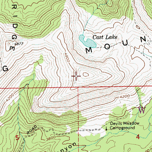 Topographic Map of Zigzag Mountain, OR