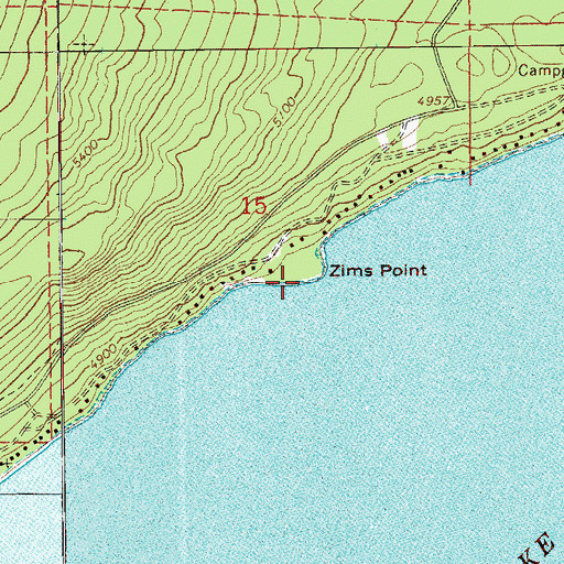 Topographic Map of Zims Point, OR