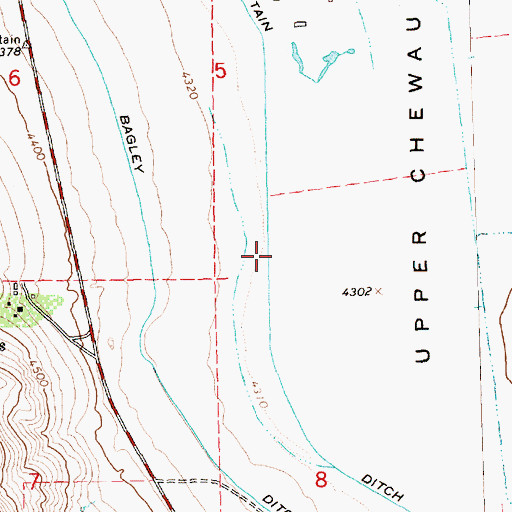 Topographic Map of ZX Brattain Ditch, OR