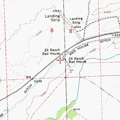 Topographic Map of ZX Ranch Red House, OR