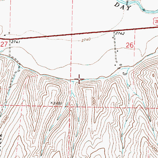 Topographic Map of Blue Mountain Ditch, OR