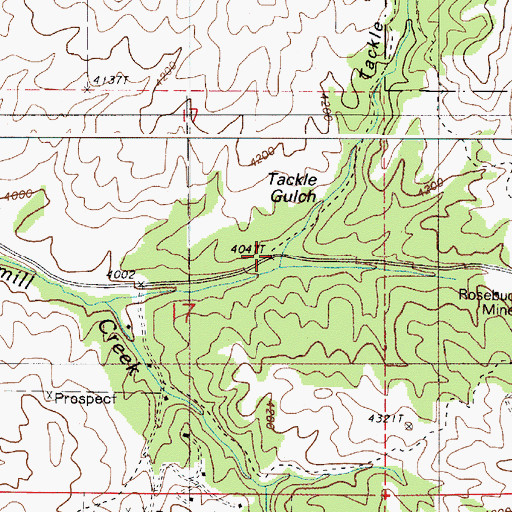 Topographic Map of Tackle Gulch, OR