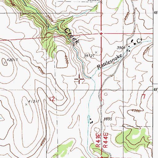 Topographic Map of Rattlesnake Creek, OR