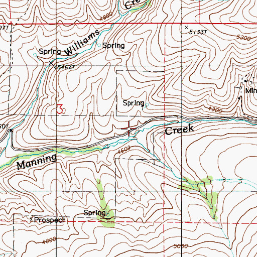Topographic Map of Wood Creek, OR
