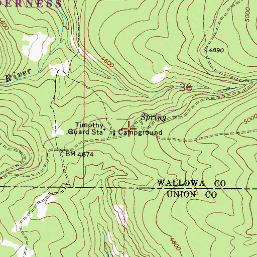 Topographic Map of Timothy Spring, OR