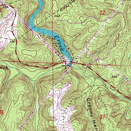 Topographic Map of Burton Branch, AL