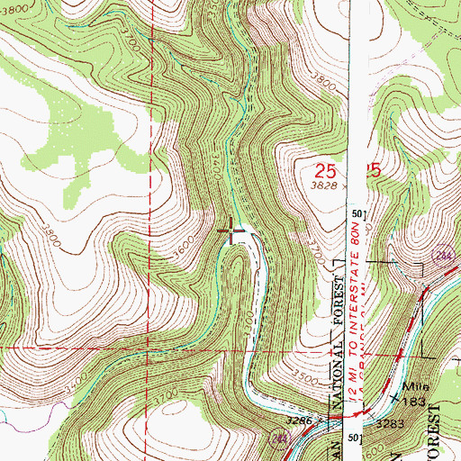 Topographic Map of Dark Canyon Creek, OR