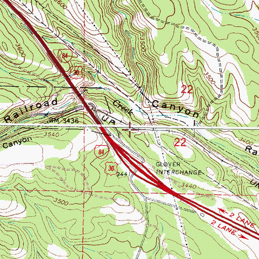 Topographic Map of Glover (historical), OR