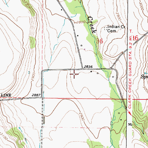 Topographic Map of Indian Valley (historical), OR