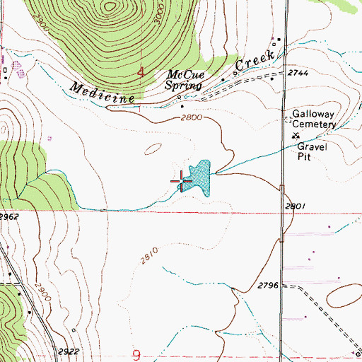 Topographic Map of Merritt Reservoir, OR