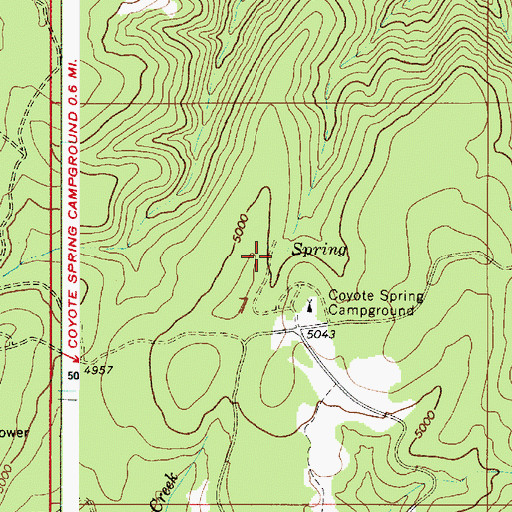Topographic Map of Coyote Spring, OR