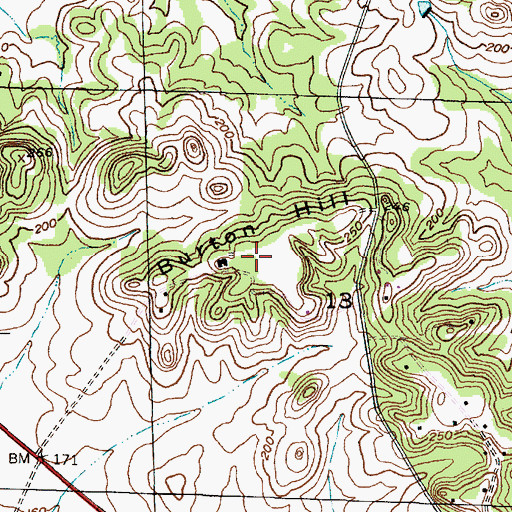 Topographic Map of Burton Hill, AL