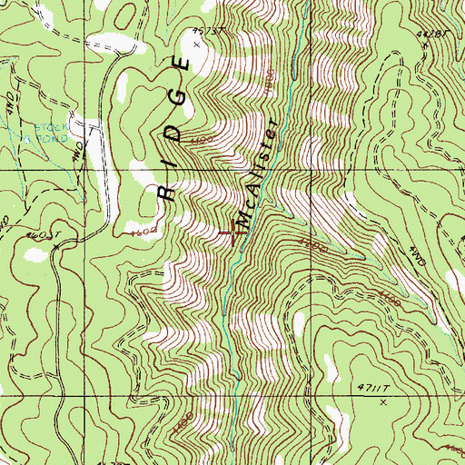 Topographic Map of Hidden Branch, OR