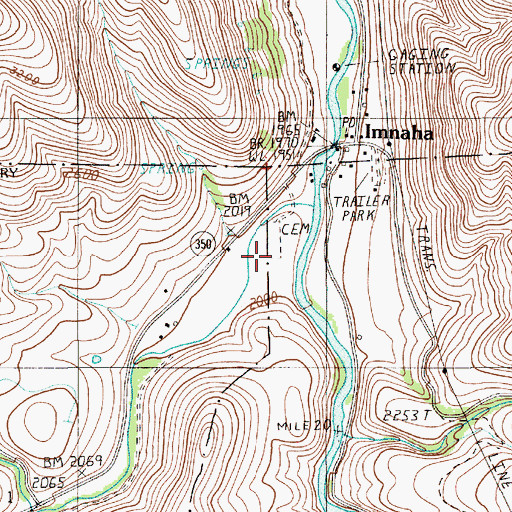 Topographic Map of Imnaha Cemetery, OR