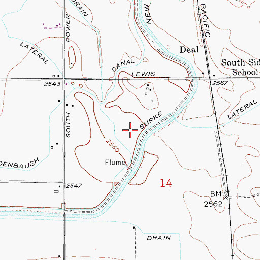 Topographic Map of Hutton Gulch Rapids, OR