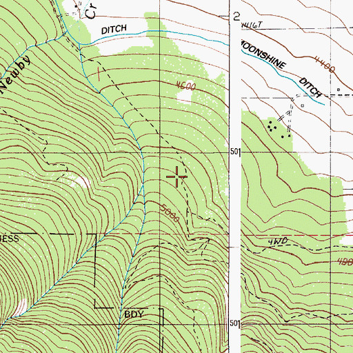 Topographic Map of Spring Creek, OR
