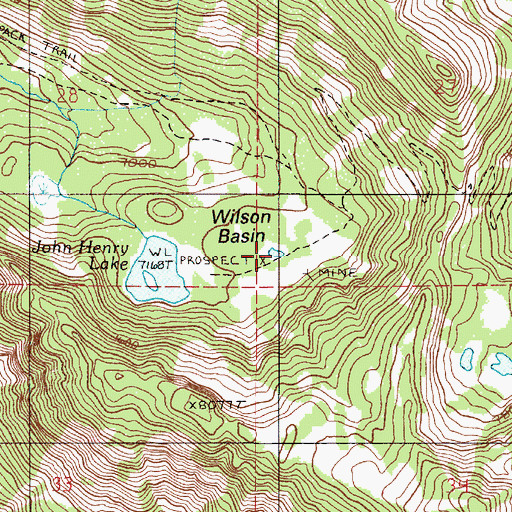 Topographic Map of Lapover Lake, OR