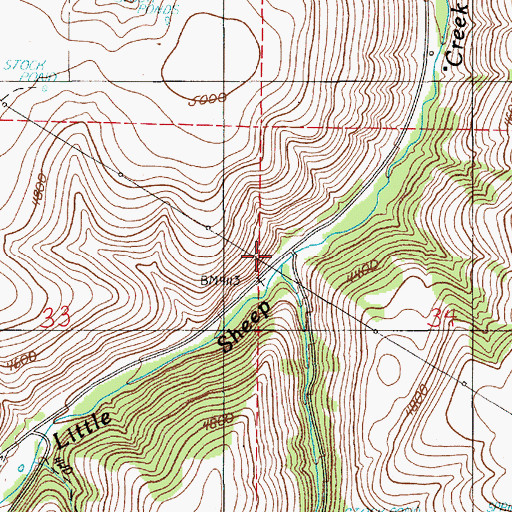 Topographic Map of Twobuck Creek, OR