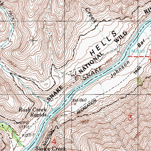 Topographic Map of Pony Bar, OR