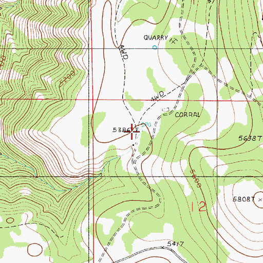 Topographic Map of Double Hitch Spring, OR