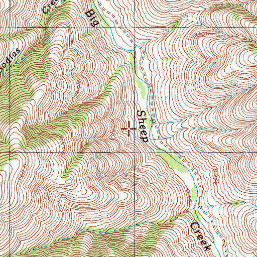 Topographic Map of Boneyard Creek, OR