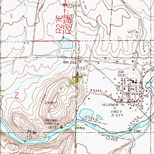 Topographic Map of Monument Cemetery, OR