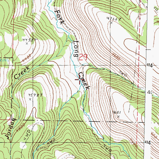 Topographic Map of Pole Creek, OR