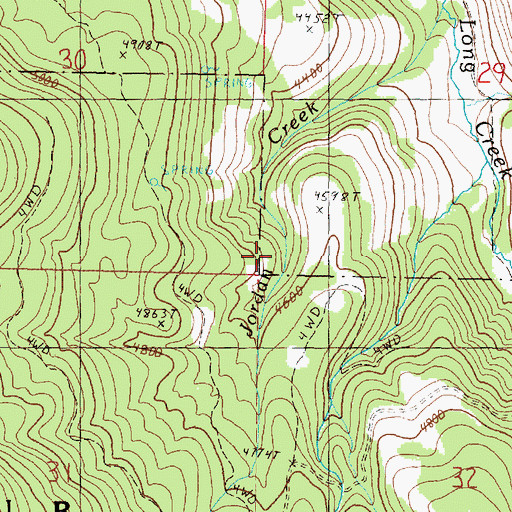 Topographic Map of Gander Creek, OR