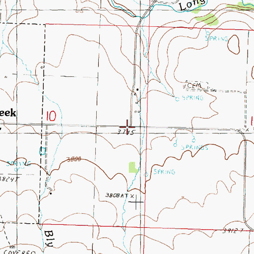 Topographic Map of Spring Creek, OR