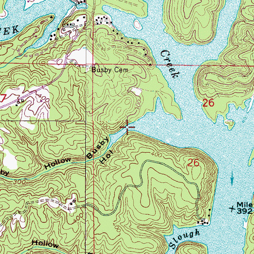 Topographic Map of Busby Hollow, AL