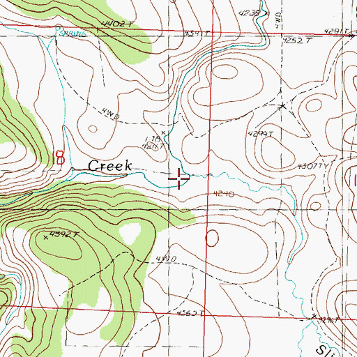 Topographic Map of Slip Up Creek, OR