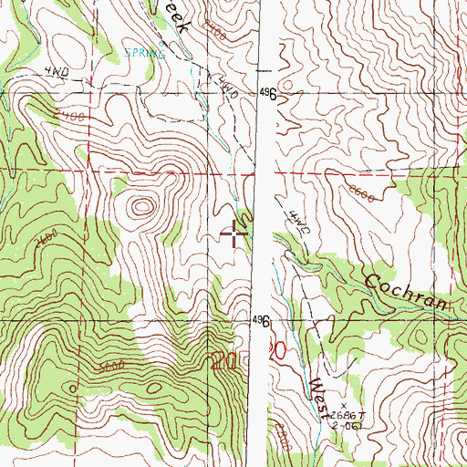 Topographic Map of West Fork Cochran Creek, OR