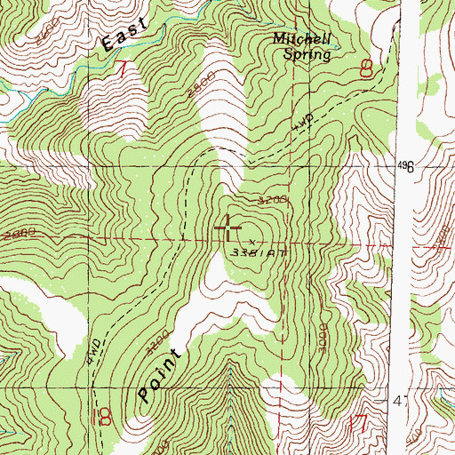 Topographic Map of Long Point, OR
