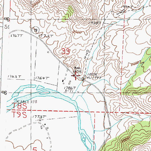 Topographic Map of Balm Creek, OR