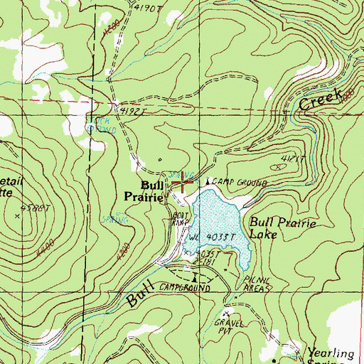 Topographic Map of Bull Prairie Spring, OR