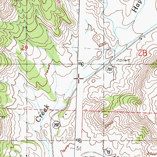 Topographic Map of Ives Creek, OR