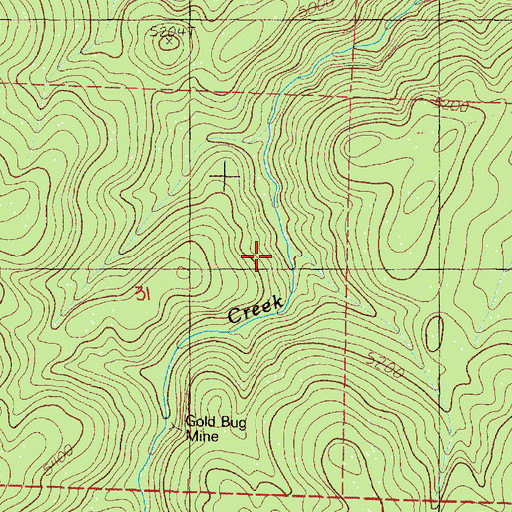 Topographic Map of Dry Gulch, OR