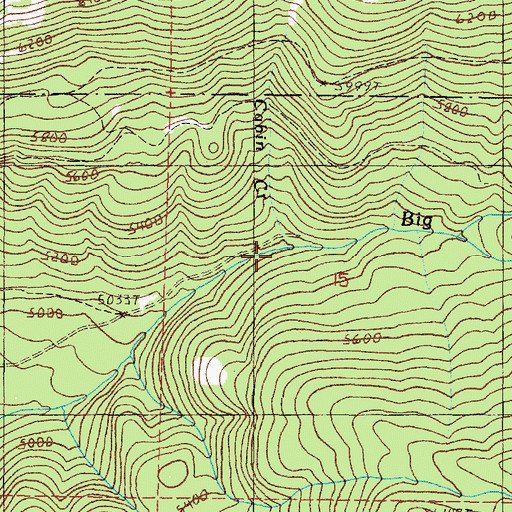 Topographic Map of Cabin Creek, OR
