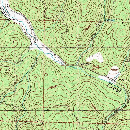 Topographic Map of Charlie Creek, OR