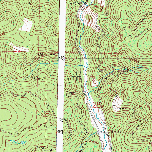 Topographic Map of Steep Creek, OR