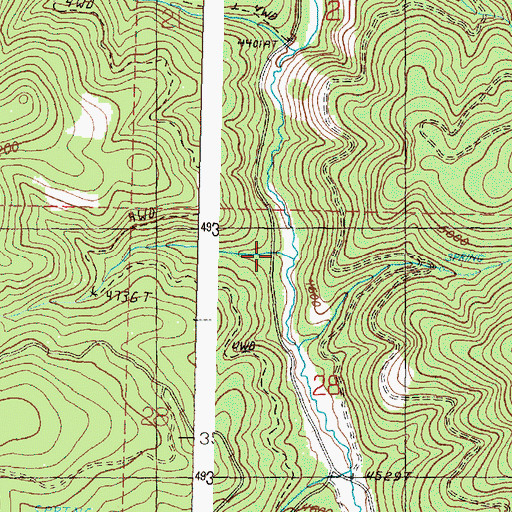 Topographic Map of Cold Spring, OR