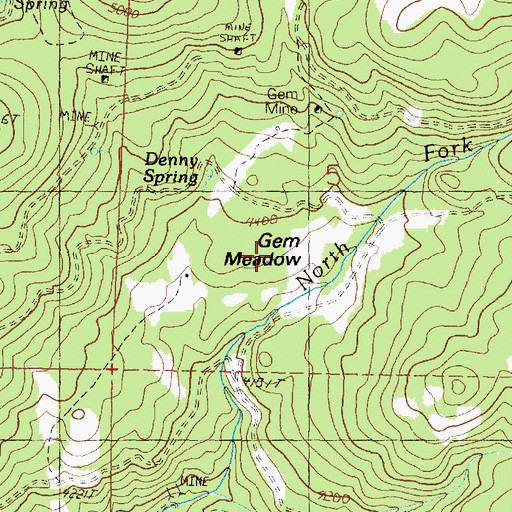 Topographic Map of Gem Meadow, OR