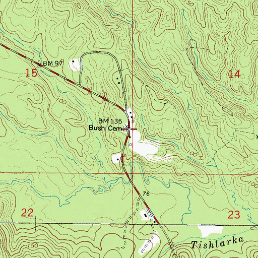 Topographic Map of Bush Cemetery, AL