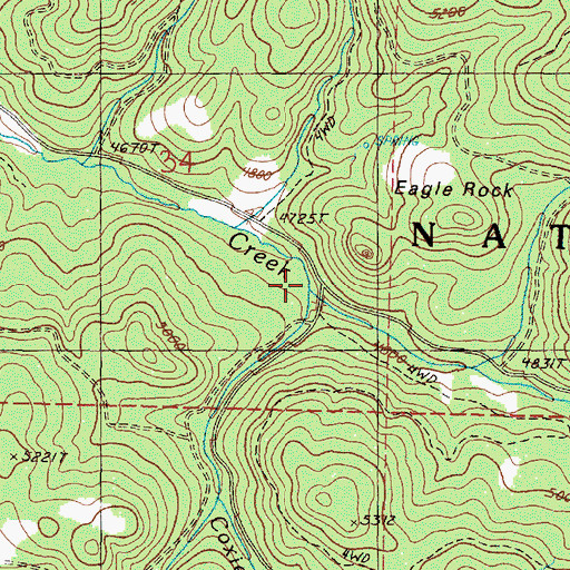 Topographic Map of Coxie Creek, OR