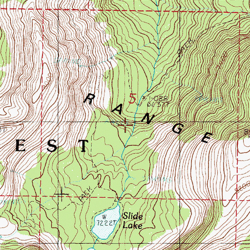 Topographic Map of Slide Falls, OR