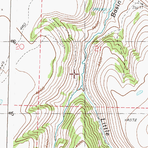 Topographic Map of Little Basin Creek, OR