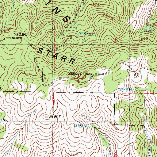 Topographic Map of Dry Soda Lookout, OR