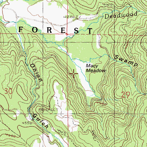 Topographic Map of Macy Meadow, OR