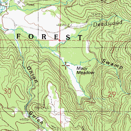 Topographic Map of Rock Creek, OR
