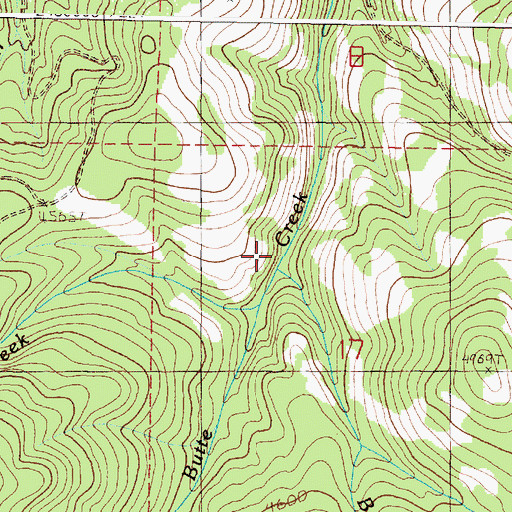 Topographic Map of Bennett Creek, OR